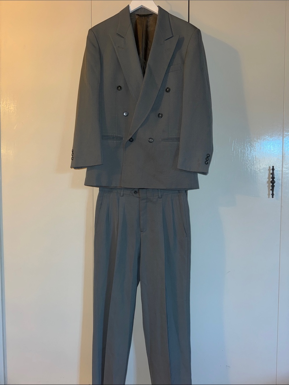 Double-Breasted Sage/Gray Full Suit
